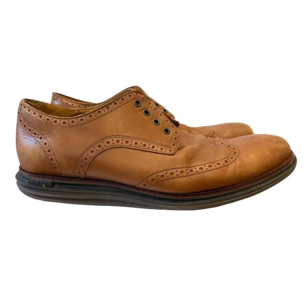 Cole Haan Mens OriginalGrand Wingtip Oxford Tan Leather Shoes C31547 Size 13M